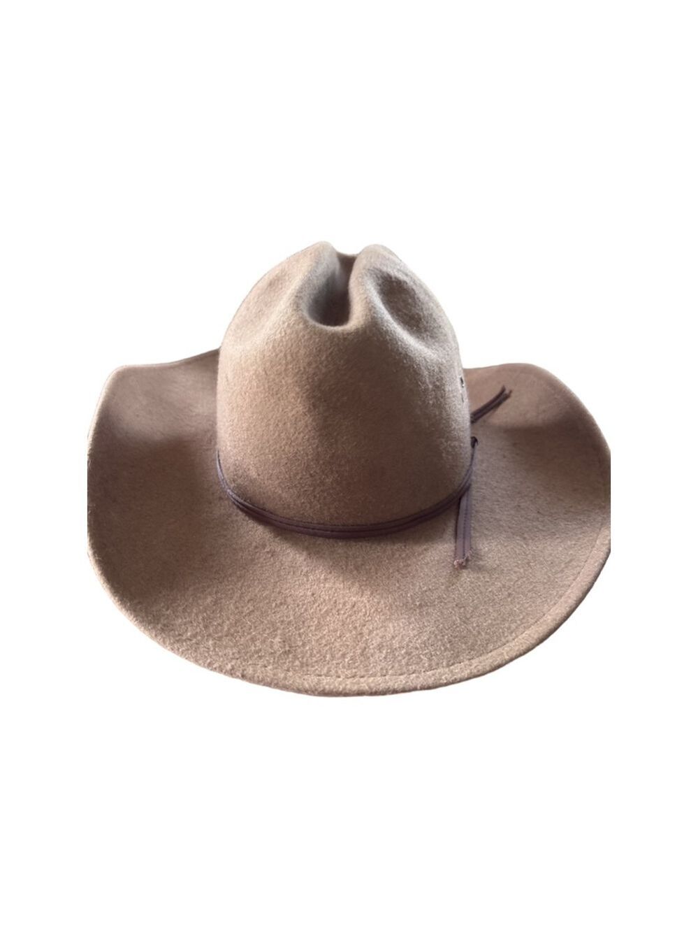 Men's Turner Hat Co. Beige Wool Cowboy Hat with Brown Band, One Size